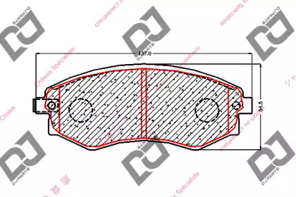 Комплект тормозных колодок DJ PARTS BP1626